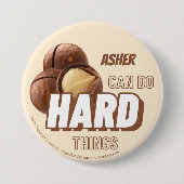 Gepersonaliseerde affirmatie Brown doen moeilijke  Ronde Button 7,6 Cm (Voorkant)