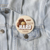 Gepersonaliseerde affirmatie Brown doen moeilijke  Ronde Button 7,6 Cm (In situ)