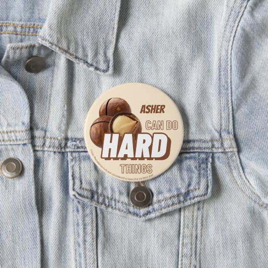 Gepersonaliseerde affirmatie Brown doen moeilijke  Ronde Button 7,6 Cm (In situ)