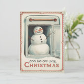 Gepersonaliseerde afkoeling van Grappige Vintage Feestdagenkaart (Staand voorkant)