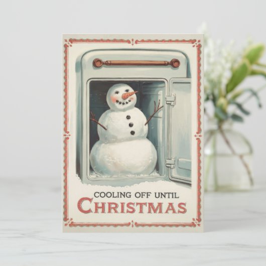 Gepersonaliseerde afkoeling van Grappige Vintage Feestdagenkaart (Staand voorkant)