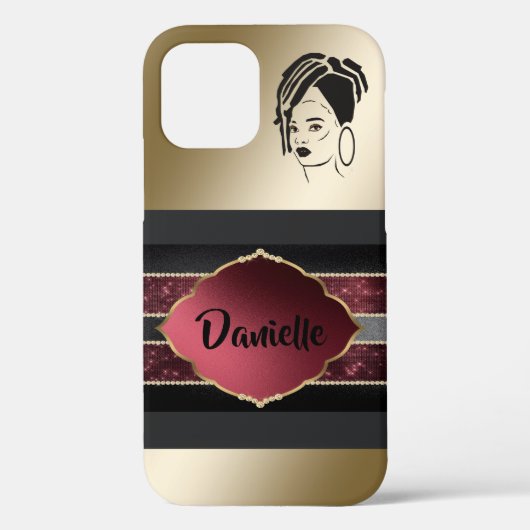 Gepersonaliseerde African Queen iPhone 12 Hoesje (Achterkant)