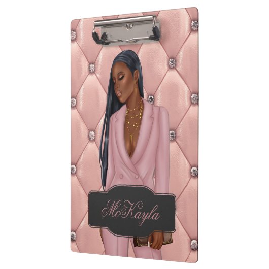 Gepersonaliseerde Afrikaans-Amerikaanse CEO Boss W Klembord (Links)