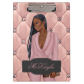 Gepersonaliseerde Afrikaans-Amerikaanse CEO Boss W Klembord (Voorkant)