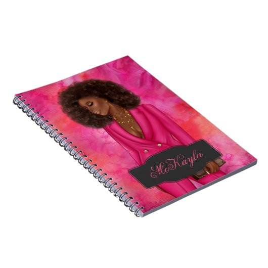 Gepersonaliseerde Afrikaans-Amerikaanse CEO Boss W Notitieboek (Rechterzijde)