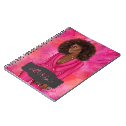 Gepersonaliseerde Afrikaans-Amerikaanse CEO Boss W Notitieboek (Linkerzijde)