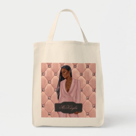 Gepersonaliseerde Afrikaans-Amerikaanse CEO Boss W Tote Bag (Voorkant)