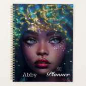 Gepersonaliseerde Afrikaanse Amerikaanse damesplan Planner (Voorkant)