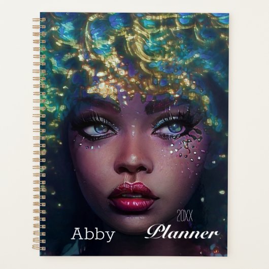 Gepersonaliseerde Afrikaanse Amerikaanse damesplan Planner (Voorkant)