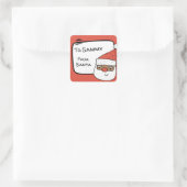 Gepersonaliseerde Afrikaanse Amerikaanse Santa Gif Vierkante Sticker (Tas)