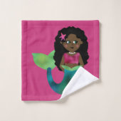 Gepersonaliseerde Afrikaanse Faux Foil Black Merma Bad Handdoek (Wasdoekje)