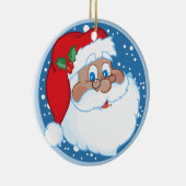 Gepersonaliseerde Afrikaanse Kerstman Keramisch Ornament (Rechts)