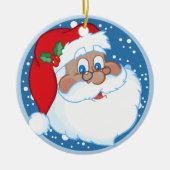 Gepersonaliseerde Afrikaanse Kerstman Keramisch Ornament (Voorkant)