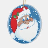 Gepersonaliseerde Afrikaanse Kerstman Keramisch Ornament (Links)