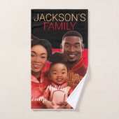 Gepersonaliseerde Afro-Amerikaanse familie, zwarte Bad Handdoek (Handdoek)