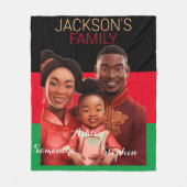 Gepersonaliseerde Afro-Amerikaanse familie, zwarte Fleece Deken (Voorkant)