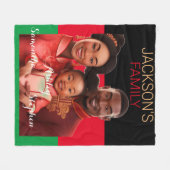 Gepersonaliseerde Afro-Amerikaanse familie, zwarte Fleece Deken (Voorkant (Horizontaal))