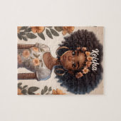 Gepersonaliseerde Afro-Amerikaanse Meisje Jigsaw P Legpuzzel (Horizontaal)