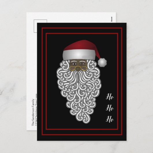 Gepersonaliseerde Afro-Amerikaanse Sinterklaas Feestdagenkaart (Voorkant / Achterkant)