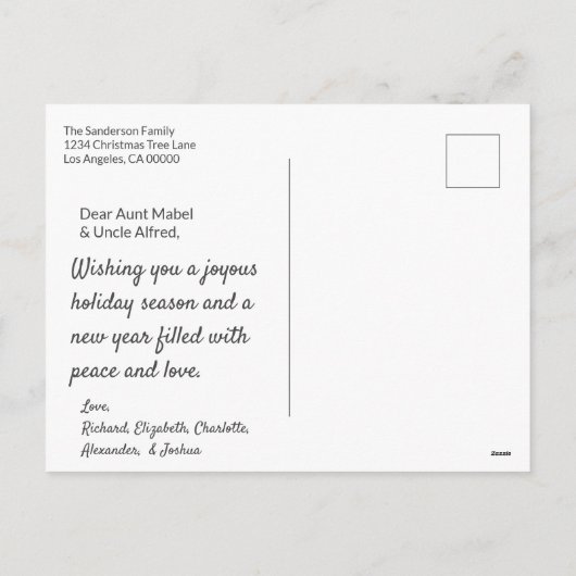 Gepersonaliseerde Afro-Amerikaanse Sinterklaas Feestdagenkaart (Achterkant)