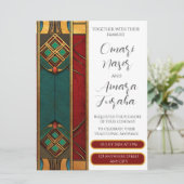 Gepersonaliseerde Afrocentrische bruiloft uitnodig Kaart (Staand voorkant)