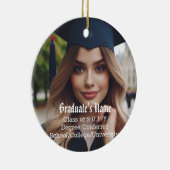 Gepersonaliseerde Afstudeerder foto, naam en Afstu Keramisch Ornament (Rechts)