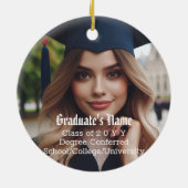 Gepersonaliseerde Afstudeerder foto, naam en Afstu Keramisch Ornament (Achterkant)