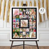 Gepersonaliseerde afstudeerfeest 43 foto collage poster