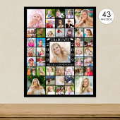 Gepersonaliseerde afstudeerfeest 43 foto collage poster
