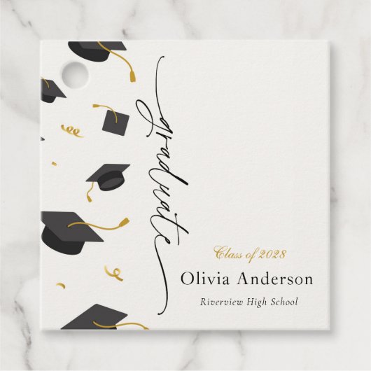 Gepersonaliseerde afstudeerpartij bedankjes labels (Voorkant)