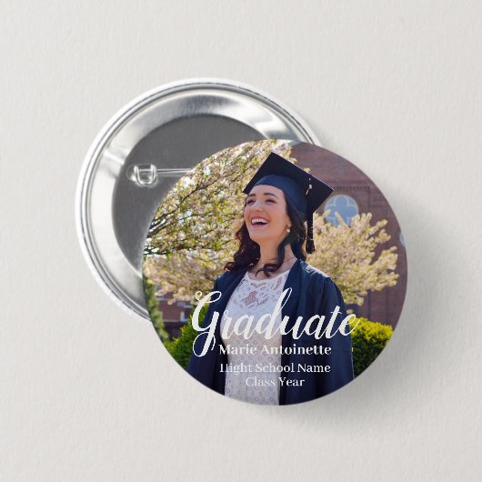 Gepersonaliseerde Afstuderen Afstuderen foto Ronde Button 5,7 Cm (Voorkant /achterkant)