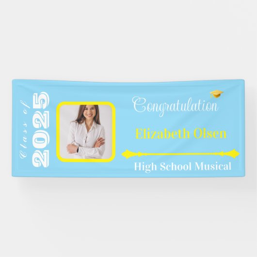 Gepersonaliseerde Afstuderen Banner Foto, Naam 202 (Horizontaal)