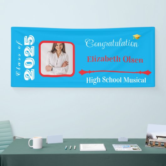 Gepersonaliseerde Afstuderen Banner Foto, Naam 202 (Beurs)