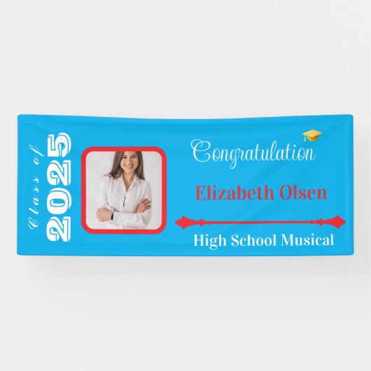 Gepersonaliseerde Afstuderen Banner Foto, Naam 202 (Horizontaal)