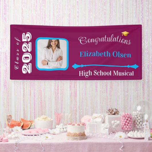 Gepersonaliseerde Afstuderen Banner Foto, Naam 202 (Feest)