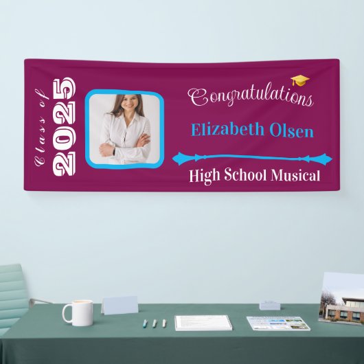 Gepersonaliseerde Afstuderen Banner Foto, Naam 202 (Beurs)