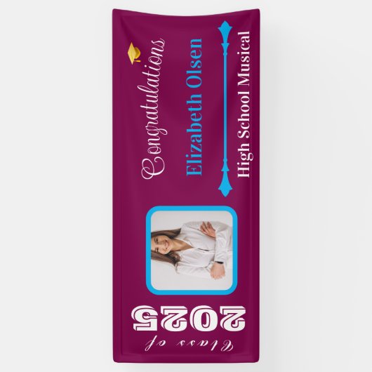 Gepersonaliseerde Afstuderen Banner Foto, Naam 202 (Verticaal)