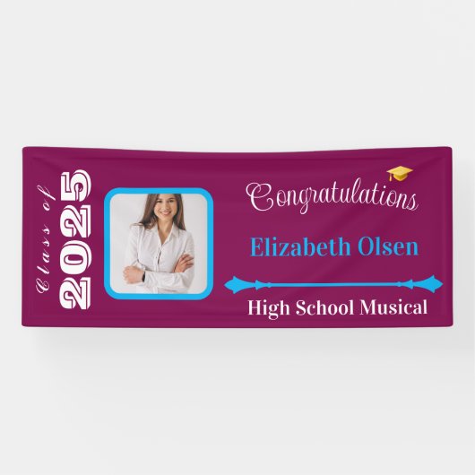 Gepersonaliseerde Afstuderen Banner Foto, Naam 202 (Horizontaal)