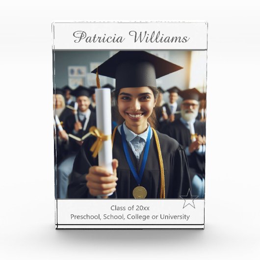 Gepersonaliseerde Afstuderen Class Star Photo Plaq Fotoblokken (Voorkant)