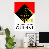 gepersonaliseerde afstuderen congraties poster (Thuiskantoor)