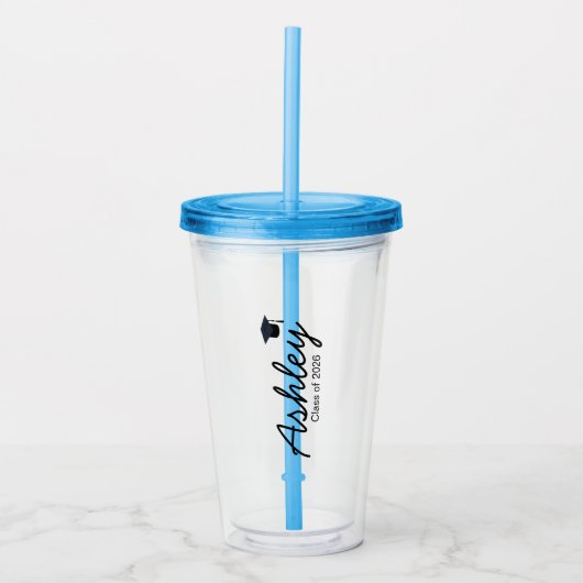 Gepersonaliseerde Afstuderen Cup Custom Tumbler Gi Acryl Drinkbeker (Voorkant)