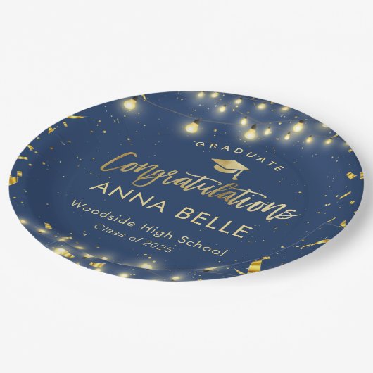 Gepersonaliseerde Afstuderen Custom Class van 2025 Papieren Bordje (Gekanteld)