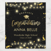 Gepersonaliseerde Afstuderen Custom Class van 2025 Wijn Etiket (Enkel label)