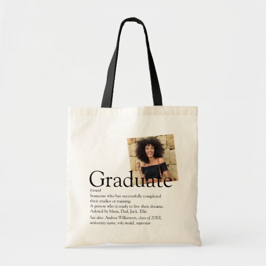 Gepersonaliseerde Afstuderen definitiefoto Tote Bag (Voorkant)