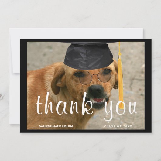 Gepersonaliseerde Afstuderen Dog w / Tassel Aankondiging (Voorkant)