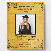 Gepersonaliseerde Afstuderen Foto met Naam, School Fotoplaat (Voorkant)