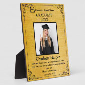 Gepersonaliseerde Afstuderen Foto met Naam, School Fotoplaat (Zijkant)
