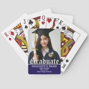 Gepersonaliseerde Afstuderen foto naam, Afstuderen Pokerkaarten