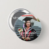 Gepersonaliseerde Afstuderen foto naam klasse jaar Ronde Button 5,7 Cm (Voorkant /achterkant)