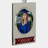 Gepersonaliseerde Afstuderen Foto, Naam Ornament Verzilverd Banner Ornament (Rechts)